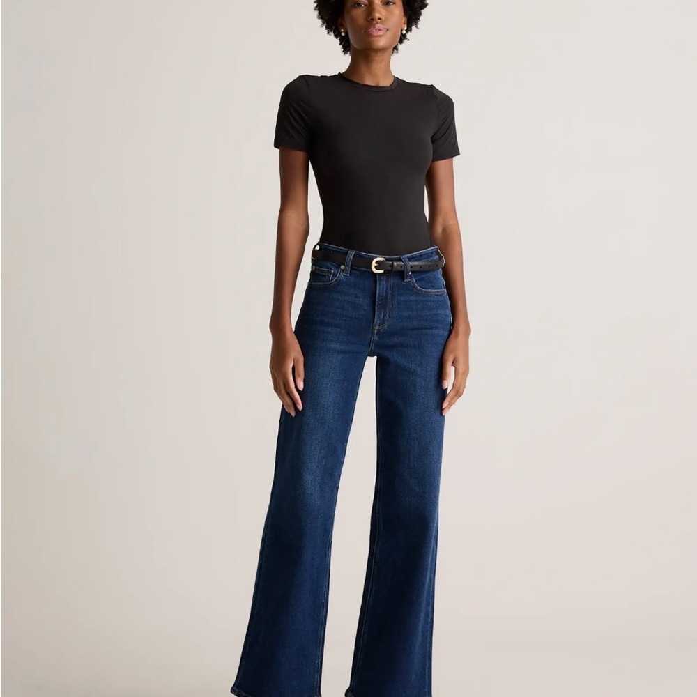 Quince Bella Stretch Wide Leg Jean size 27 like new midnight wash